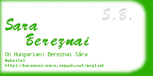 sara bereznai business card